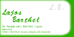 lajos barthel business card